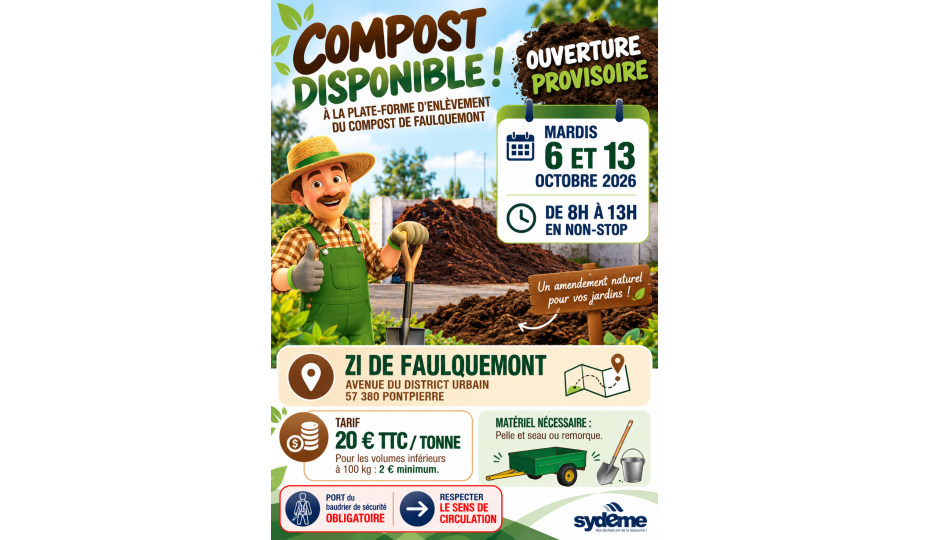 Affiche ouverture PF Compost Fauqluemont